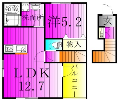 リーブルファイン野田中野台 202号室 間取り