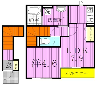 ローツェ松葉 201号室 間取り