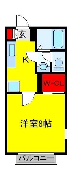 スクエア―コート 201号室 間取り