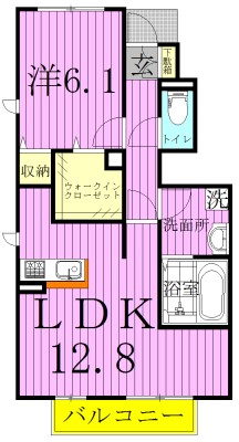 ＬＡ・Ｔｏｕｒ 103号室 間取り