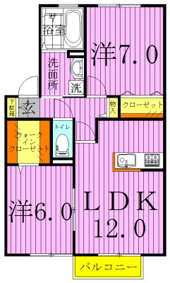 メルベーユ西白井 205号室 間取り