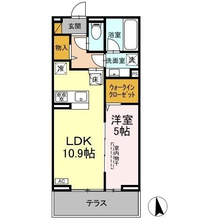 グレイスゲート新八柱 103号室 間取り