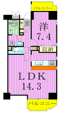 ロイトン松戸 803号室 間取り
