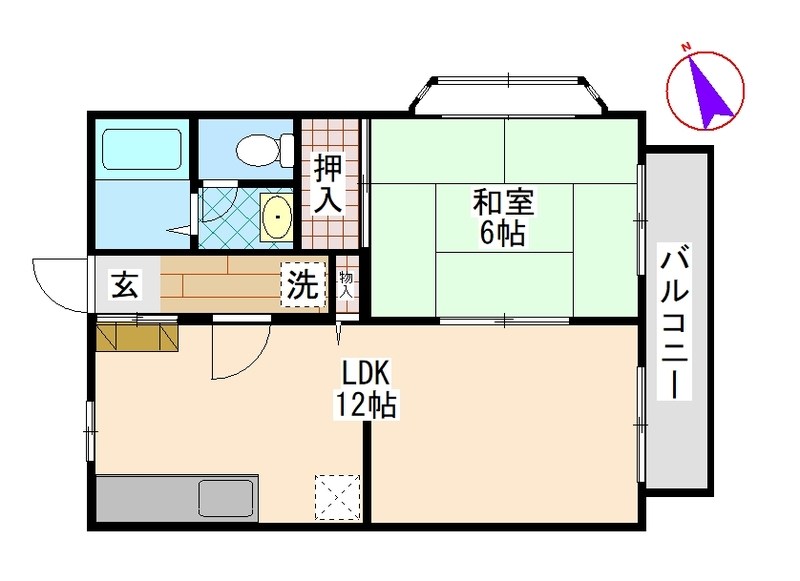 PEARサンビレッジ北中沢B 201号室 間取り