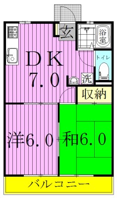 La Luce 202号室 間取り