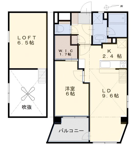 オアシス Ａ棟 401号室 間取り