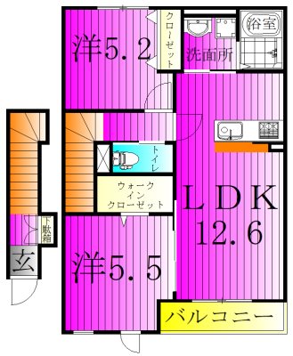 （仮称）柏市船戸　新築アパート 202号室 間取り