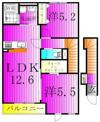 （仮称）柏市船戸　新築アパート 203号室 間取り