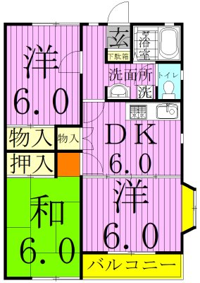 プティ　アンⅡ  102号室 間取り