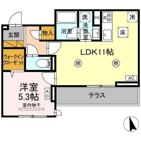 Kurashiro 102号室 間取り