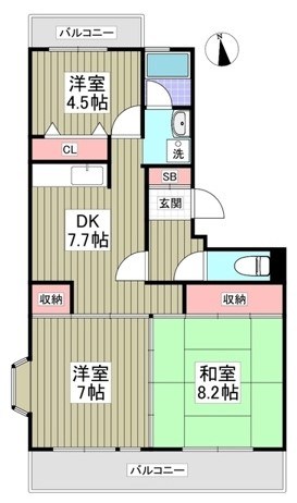 レグルス松戸B棟 203号室 間取り