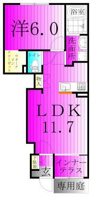 グリーンビレッジⅦ 105号室 間取り