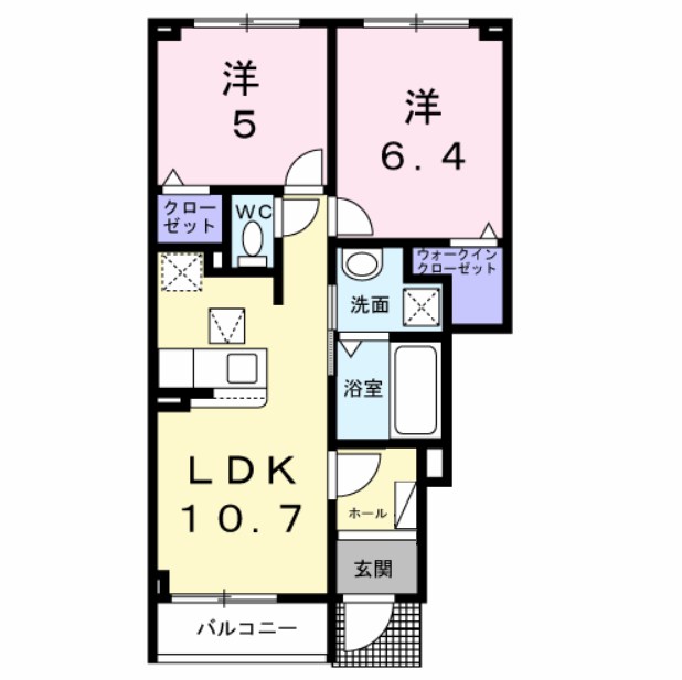 リュミエールⅡ 102号室 間取り