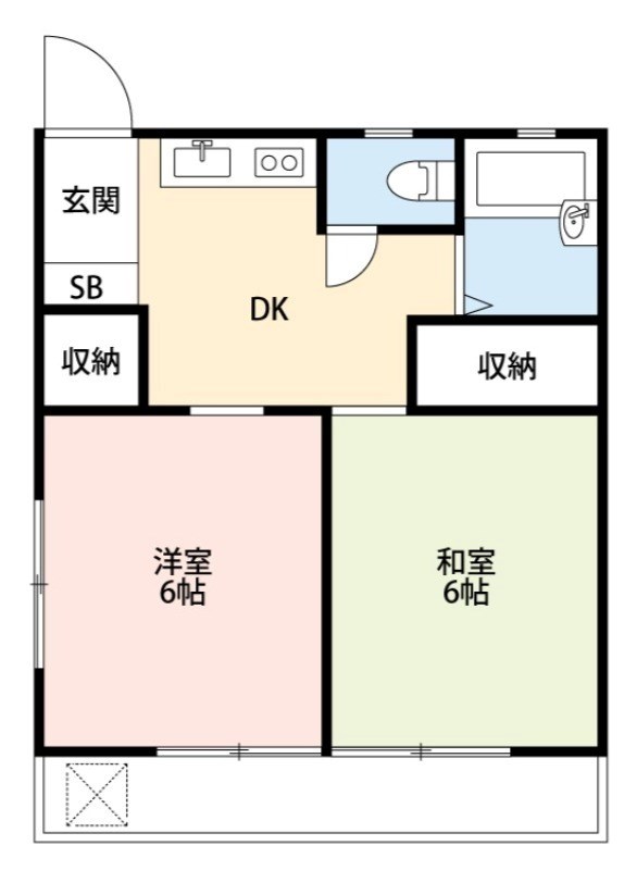グレース南柏Ⅰ 202号室 間取り