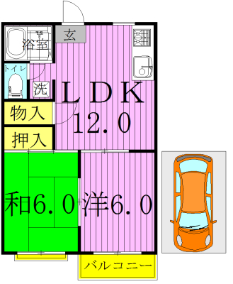 サンライズ増尾 201号室 間取り