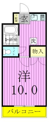 ブライトオーク 108号室 間取り