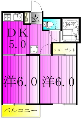 グランデュール永井B棟 101号室 間取り