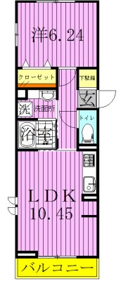 サニーコート　カミヤ 間取り図