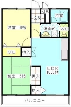 宮山コーポラス 204号室 間取り