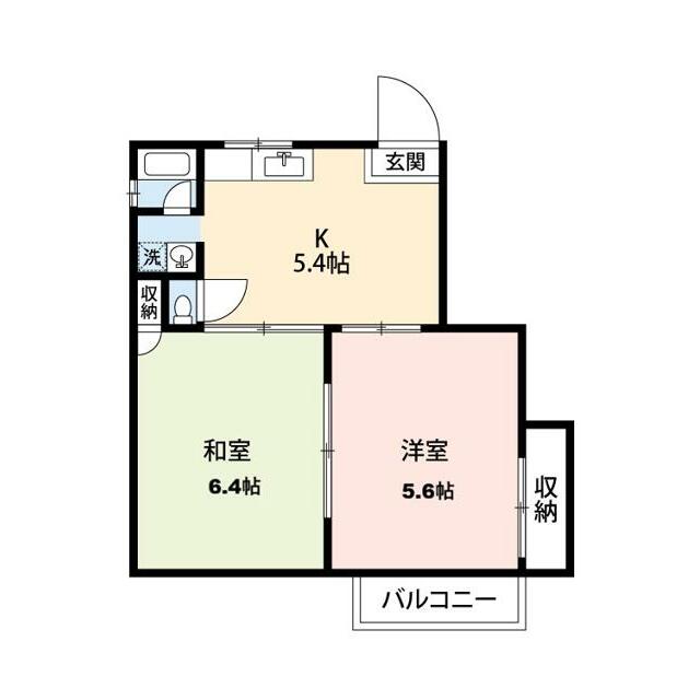 飯沼コーポラス 202号室 間取り