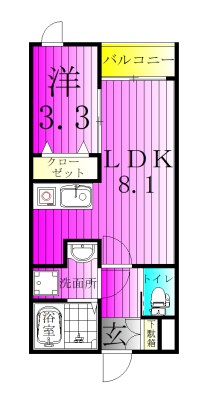 Ａｚｕｒｅ　Ｔｏｋｉｗａｄａｉｒａ（アジュール常盤平） 305号室 間取り