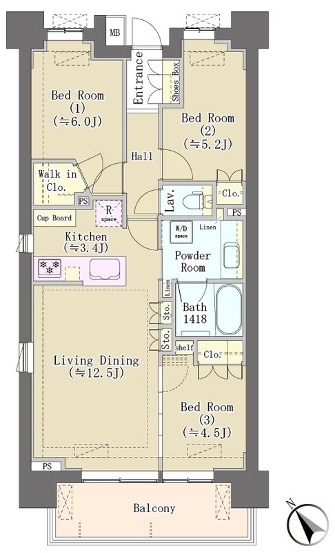 パークホームズ柏あけぼの二丁目 309号室 間取り
