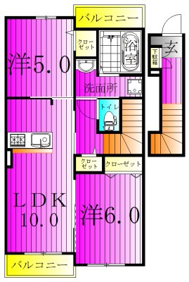 コリーナ 202号室 間取り