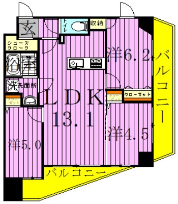 ライドリンク竹ノ塚 間取り図
