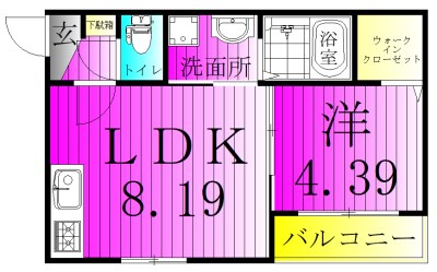 T.T.R南柏 101号室 間取り