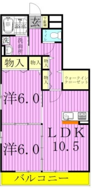 コスモヒルズ 105号室 間取り