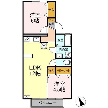 セジュールハイムＢ 202号室 間取り