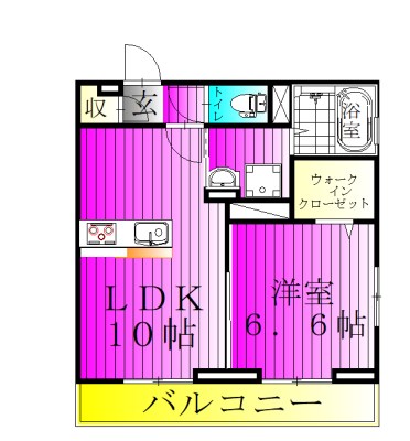 プランドール 201号室 間取り