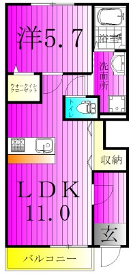 ベル　パーク 101号室 間取り