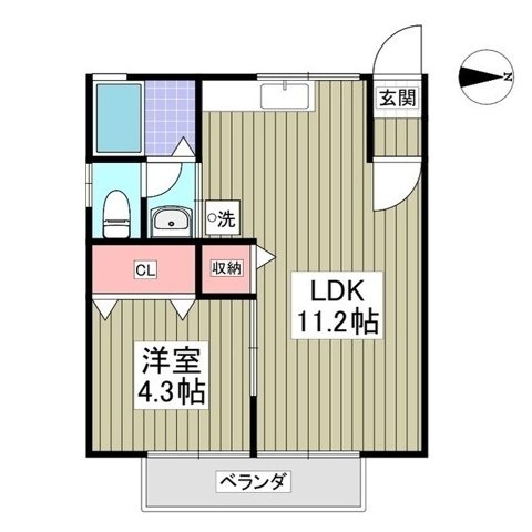 スプリングハイツ 206号室 間取り