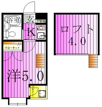 ブルーメアライ３６　Ｂ棟 間取り図