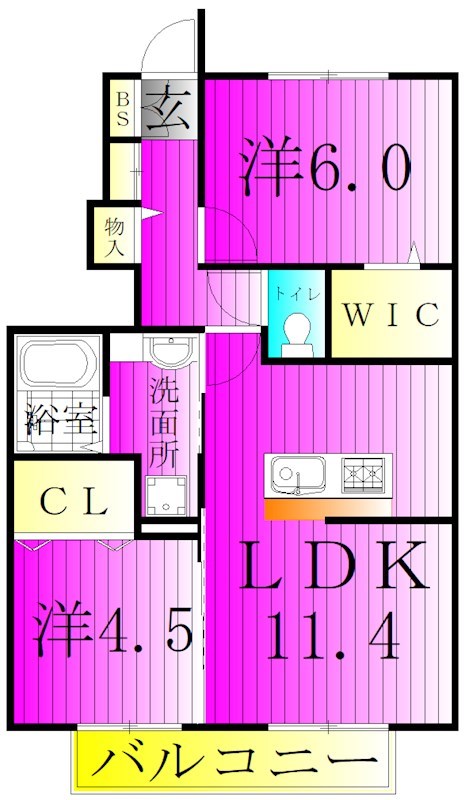 ハウス四季Ⅱ 105号室 間取り