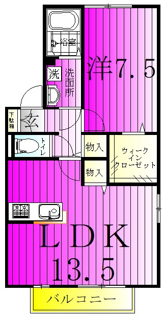Ｋ－ウェルⅡ 203号室 間取り