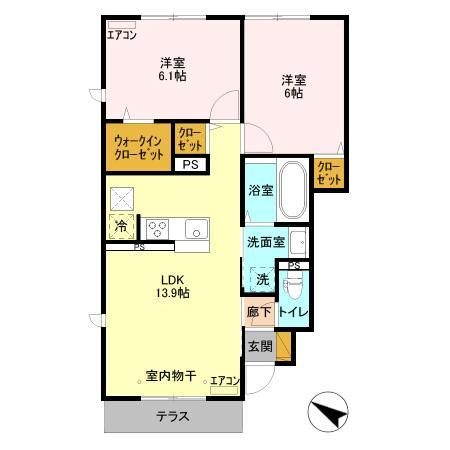 フォレヴィラージュB 101号室 間取り