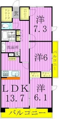 ロイヤルパークス西新井 間取り図