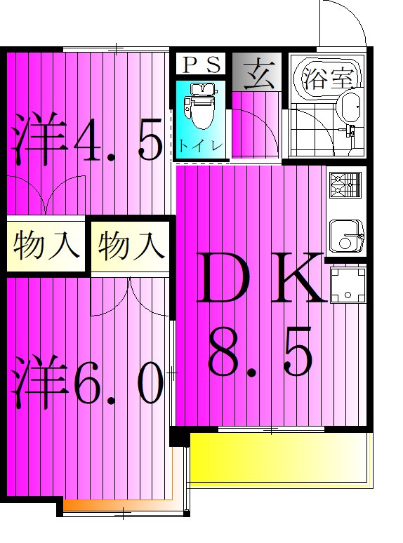 リベール大川 103号室 間取り