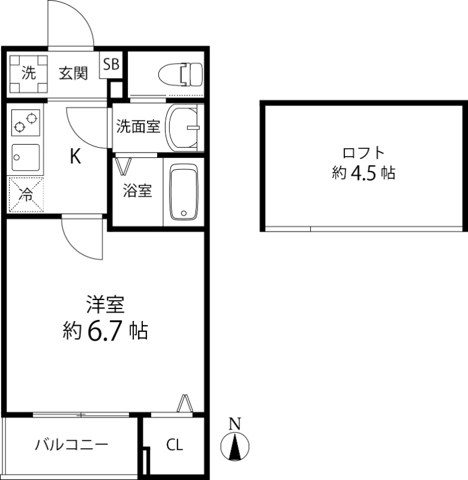 T&amp;rsquo;s Cuore六町Ⅱ 間取り図