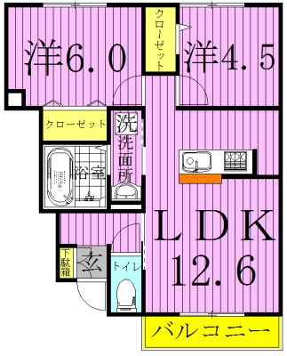 102号室 間取り