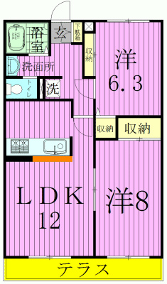 サンガーデン中山B 202号室 間取り