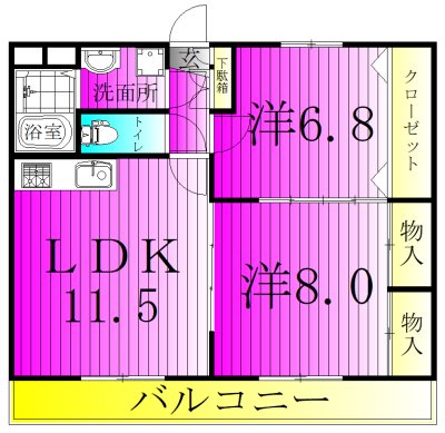 ガーデンハイツ高柳 303号室 間取り