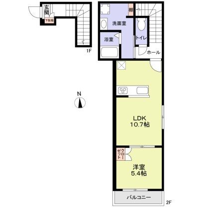 Ｃｈａｒｍａｎｔ 203号室 間取り