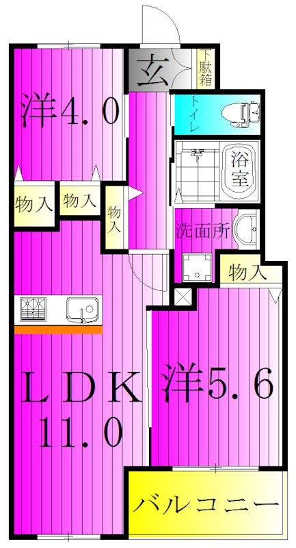 フォルトゥナ 102号室 間取り