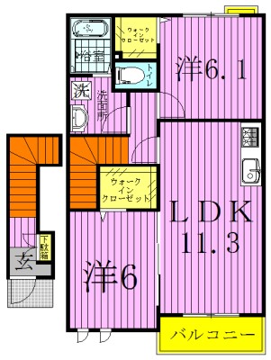 ソレアードコヤマⅡ 204号室 間取り