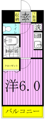 ソレイユ天王台 201号室 間取り