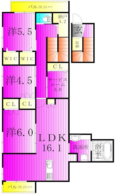 ＦｏｒｅｓｔＧｒａｎｄｅⅠ 203号室 間取り