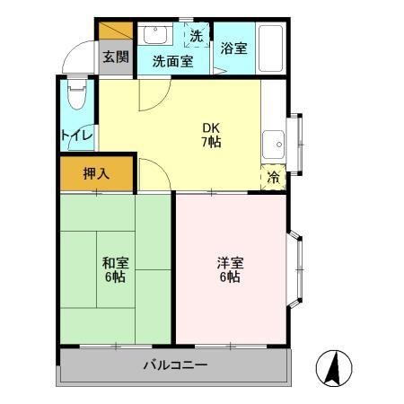 雅参番館 206号室 間取り
